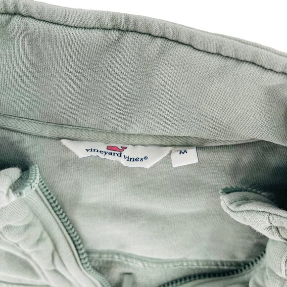 Vineyard Vines Mens Quarter-Zip Pullover Sweatshirt Size M 100% Cotton Light Gre - Picture 2 of 6